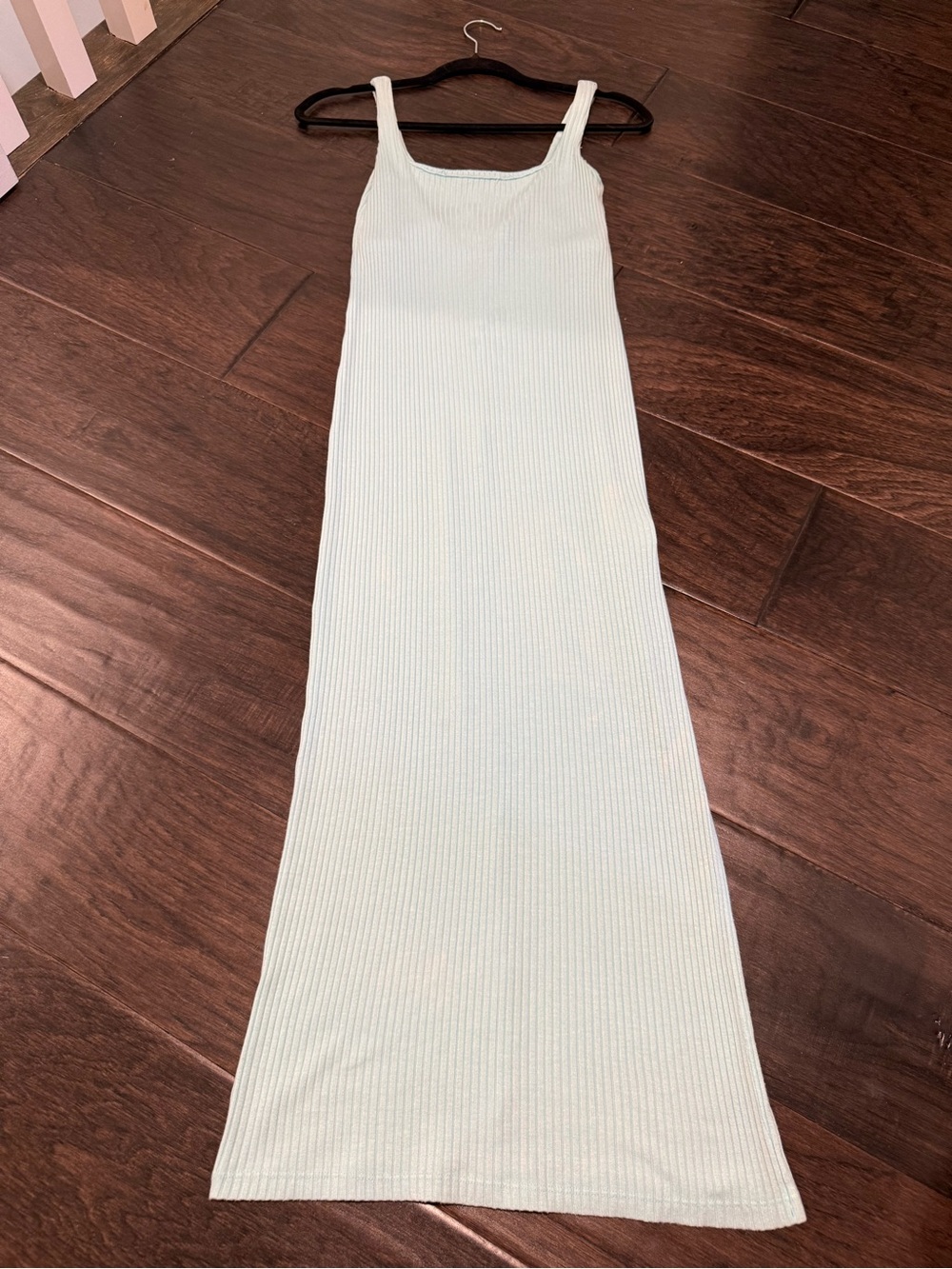 Sleeveless Ribbed Maxi Dress in Mint Green